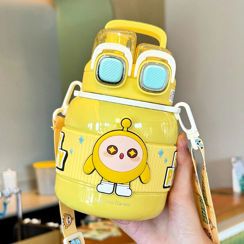 蛋仔派对316不锈钢保温杯学生双饮杯子宝宝防摔水壶620ML吨吨杯