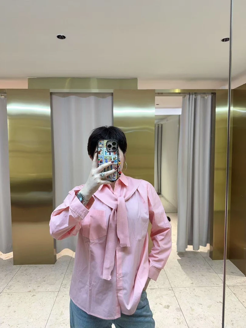 子韩推荐2025春季新款通勤百搭休闲款披肩衬衫