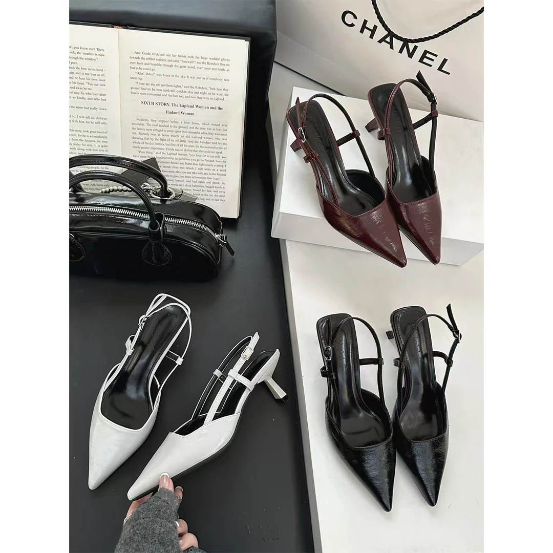 【扣编码2高跟鞋方跟女鞋