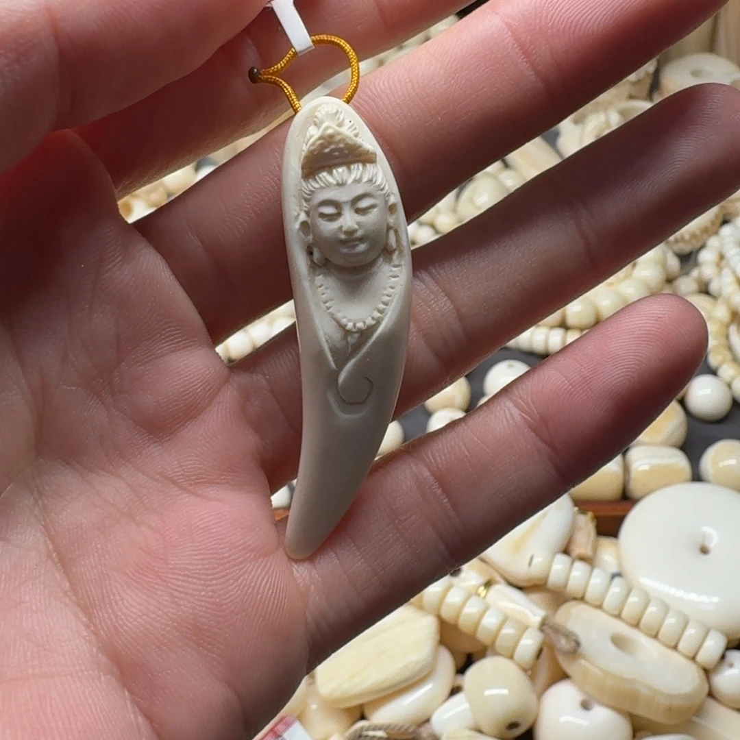 大理石磁石猛犸牙尖观音长51