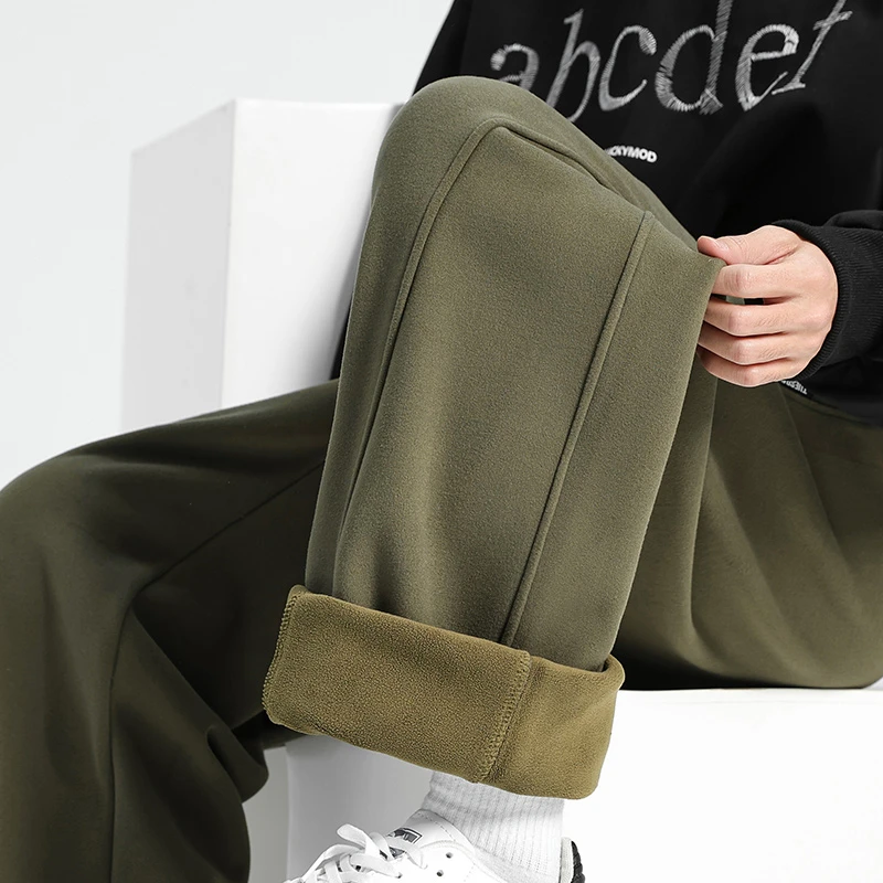 裤子男款秋冬款防风保暖弯刀裤加绒加厚香蕉裤垂感舒适休闲裤卫裤