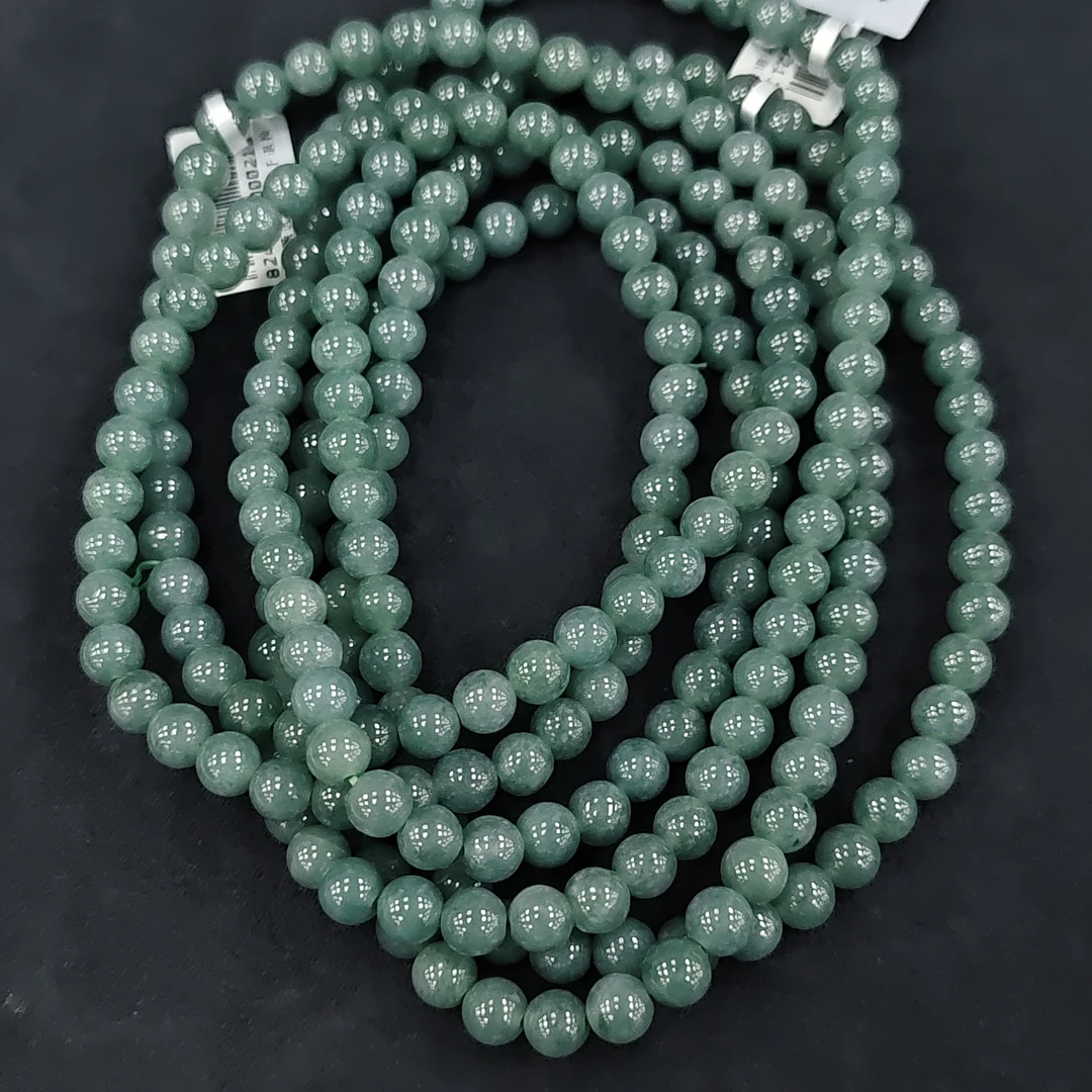 【书记甄选】天然蓝水翡翠三圈手链 多样性发一件 约6mm GD1095