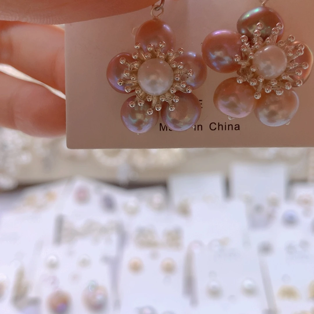 淡水珍珠耳饰银S925镶嵌?****❤