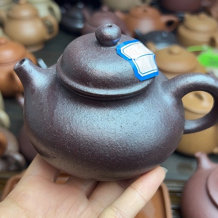 强***茶壶紫砂容天石红瑕疵