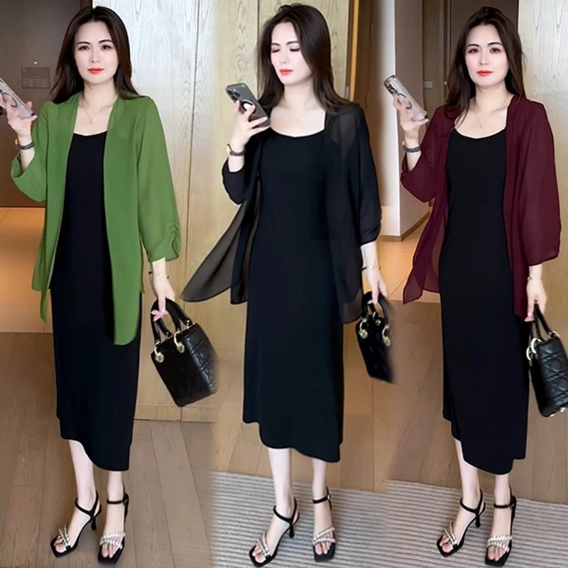 时尚气质洋气2025夏季新款薄款中长款韩版显瘦长袖衬衫外披 299