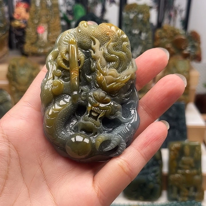 翡翠未镶嵌颈饰天然翡翠a货龙