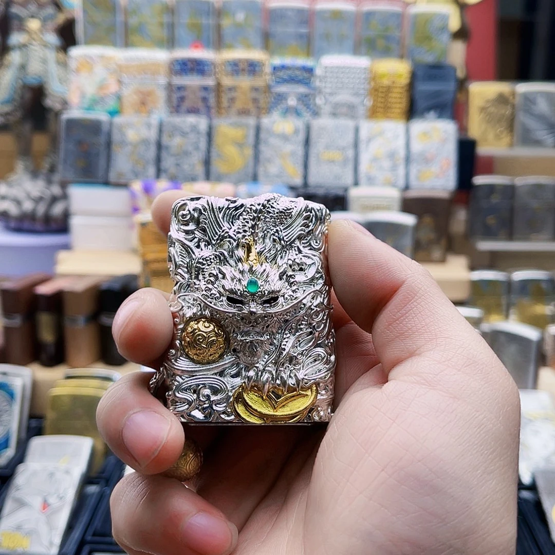 梓***宣铜钢灵动貔貅银色