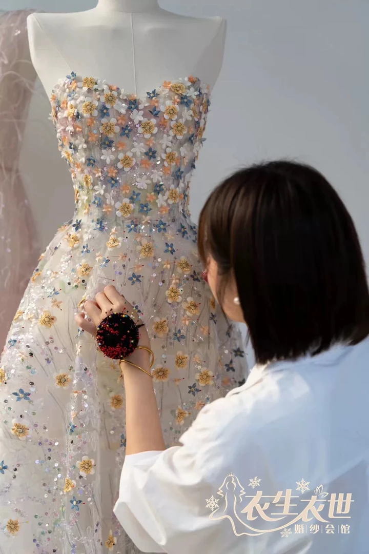 【满天星】原创手工敬酒迎宾出门礼服裙仙气重工款手工定制