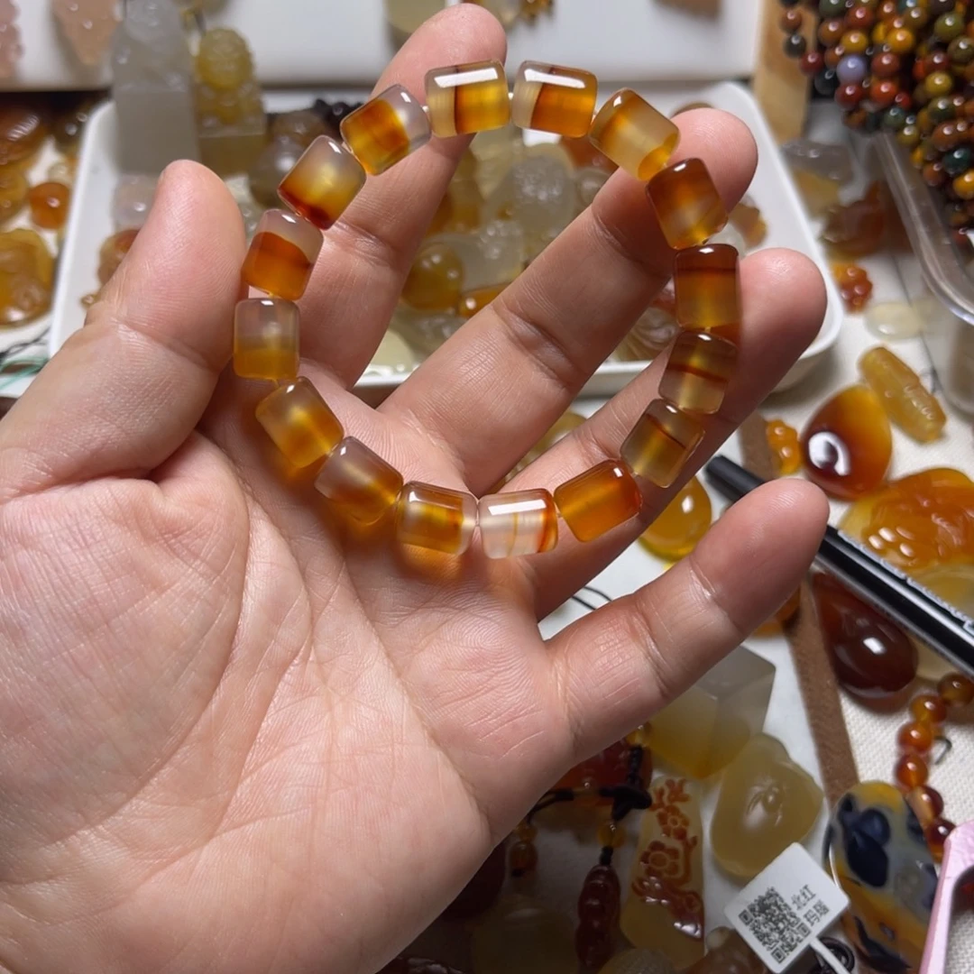 B***橘玛瑙/玉髓未镶嵌颈饰008