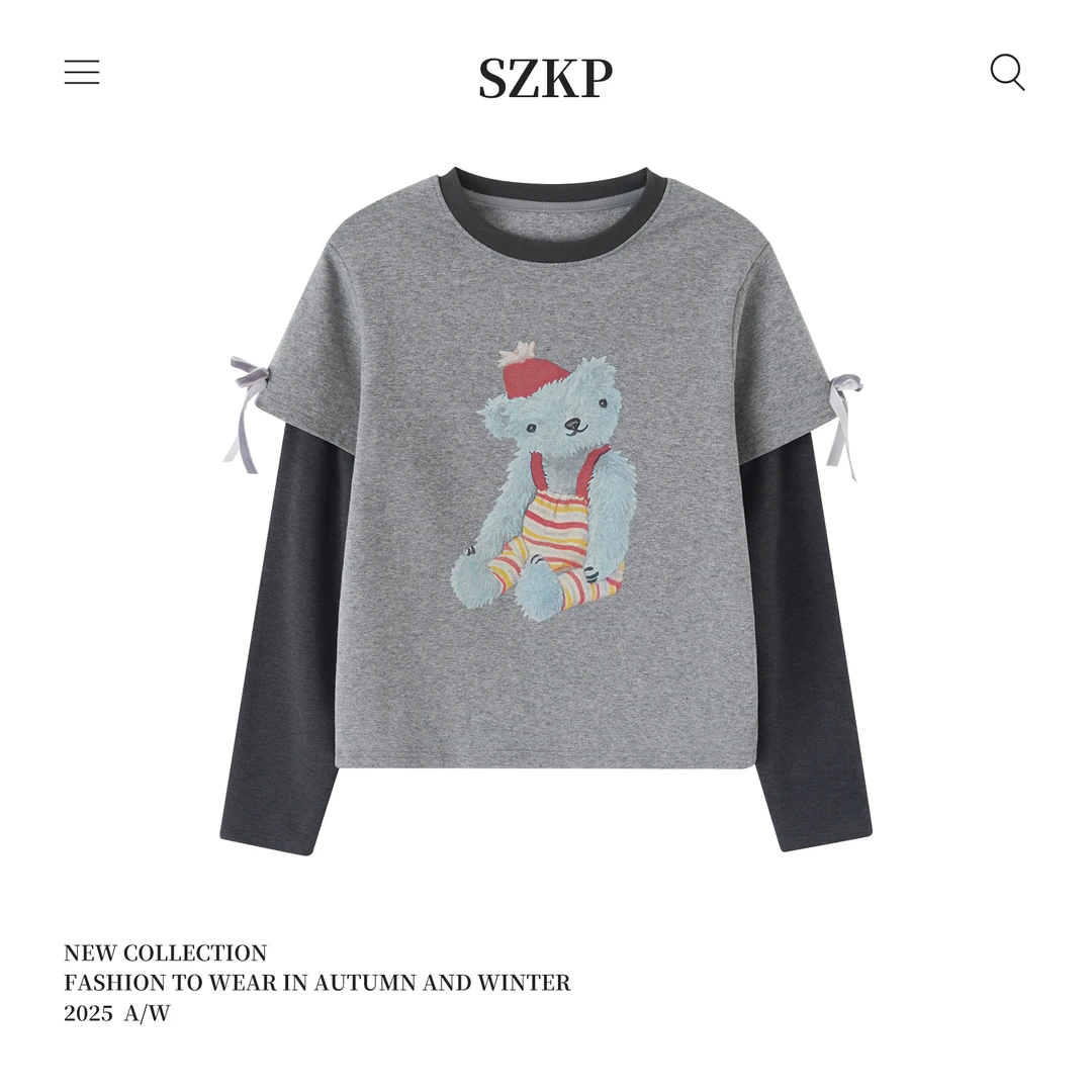 SZKP秋季新女童洋气长袖T恤中大童休闲百搭儿童打底衫YNYD555641
