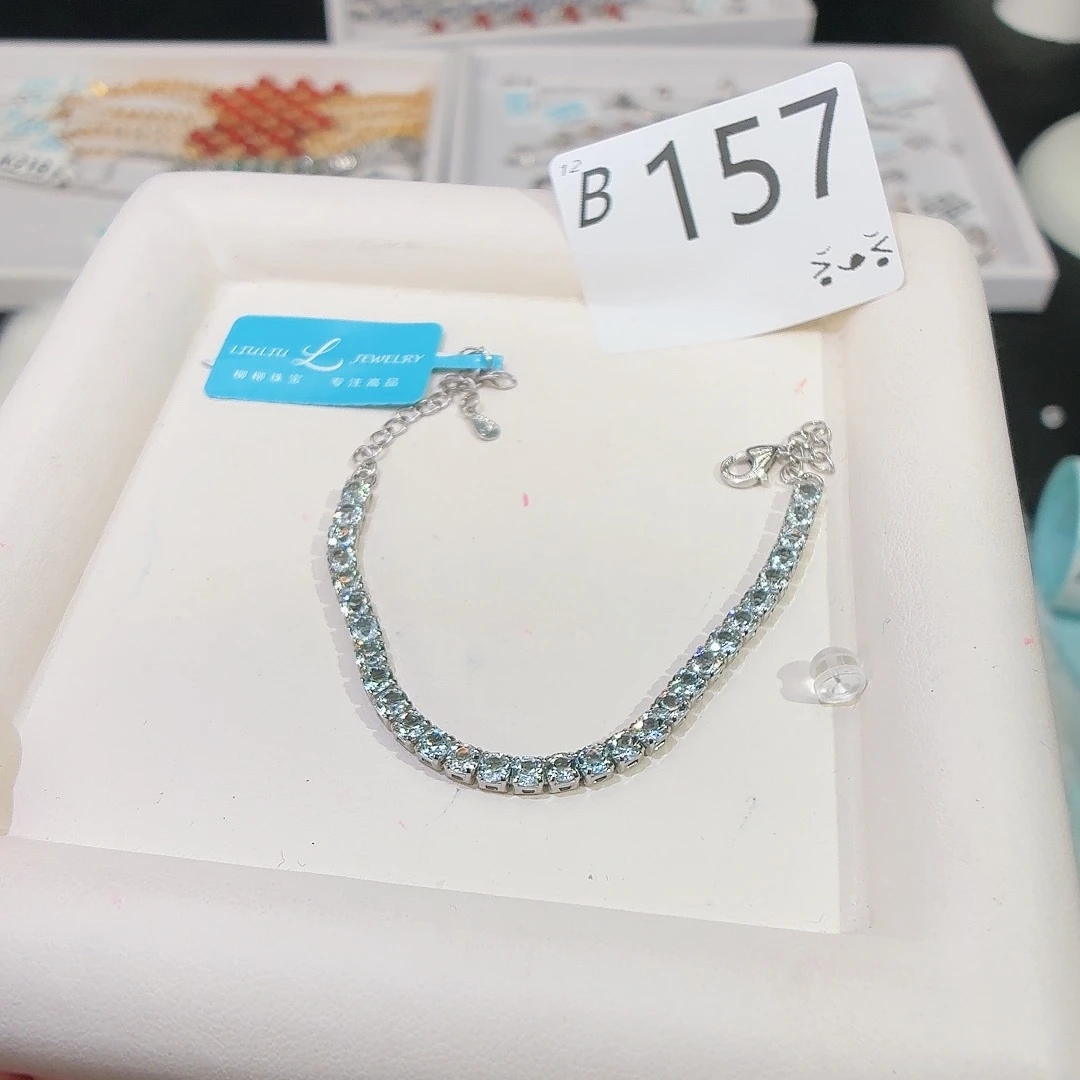 手链海蓝宝石银S925镶嵌