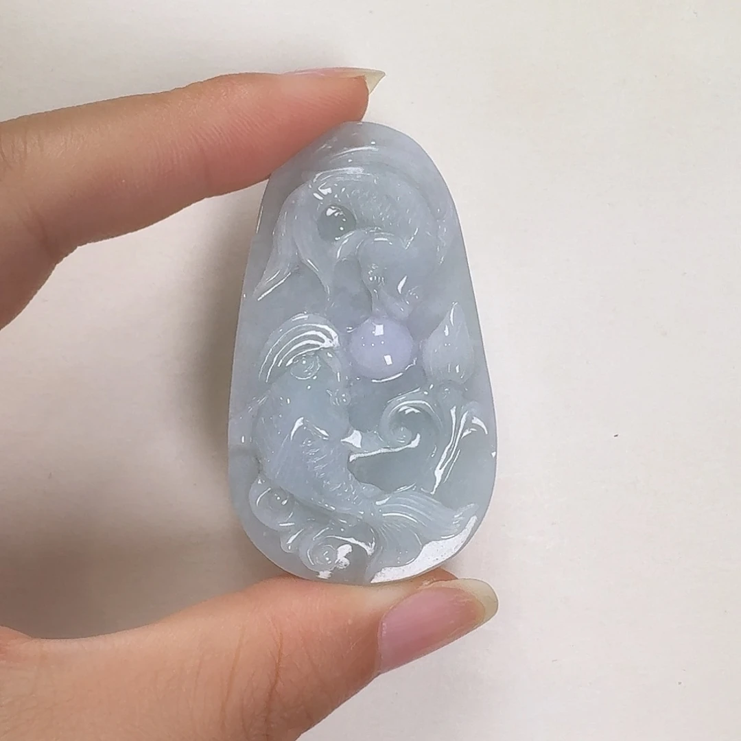 翡翠未镶嵌颈饰J**ゞ鱼牌