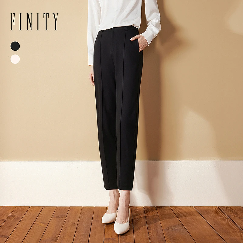 【籽言专属】FINITY 休闲裤新款简约百搭高腰直筒气质 F21X7C42K4