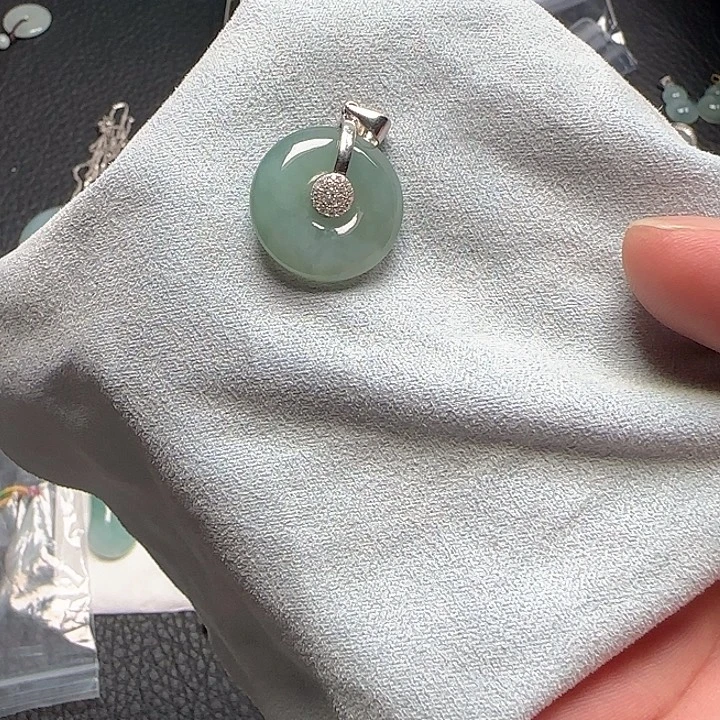 查***龙翡翠银S925镶嵌颈饰天然缅甸翡翠A货