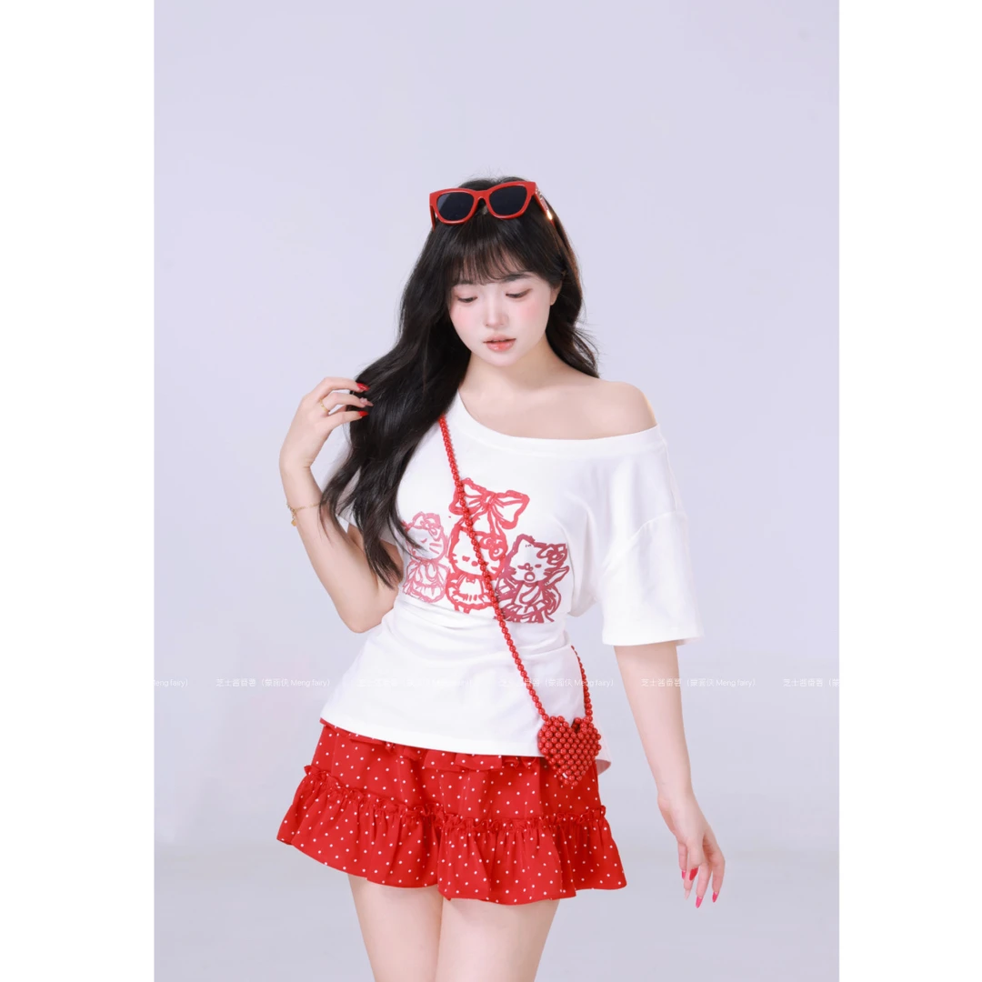 萌面侠清清【明媚天菜】甜美可爱风格衣服上衣多巴胺女欧若风 5420