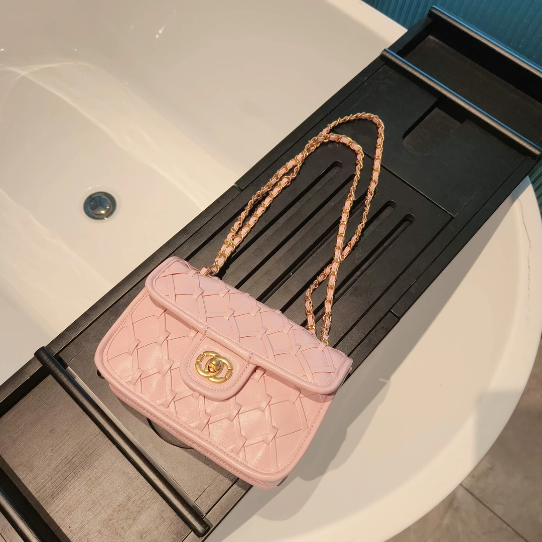 编织皮时尚百搭单肩斜跨包6609