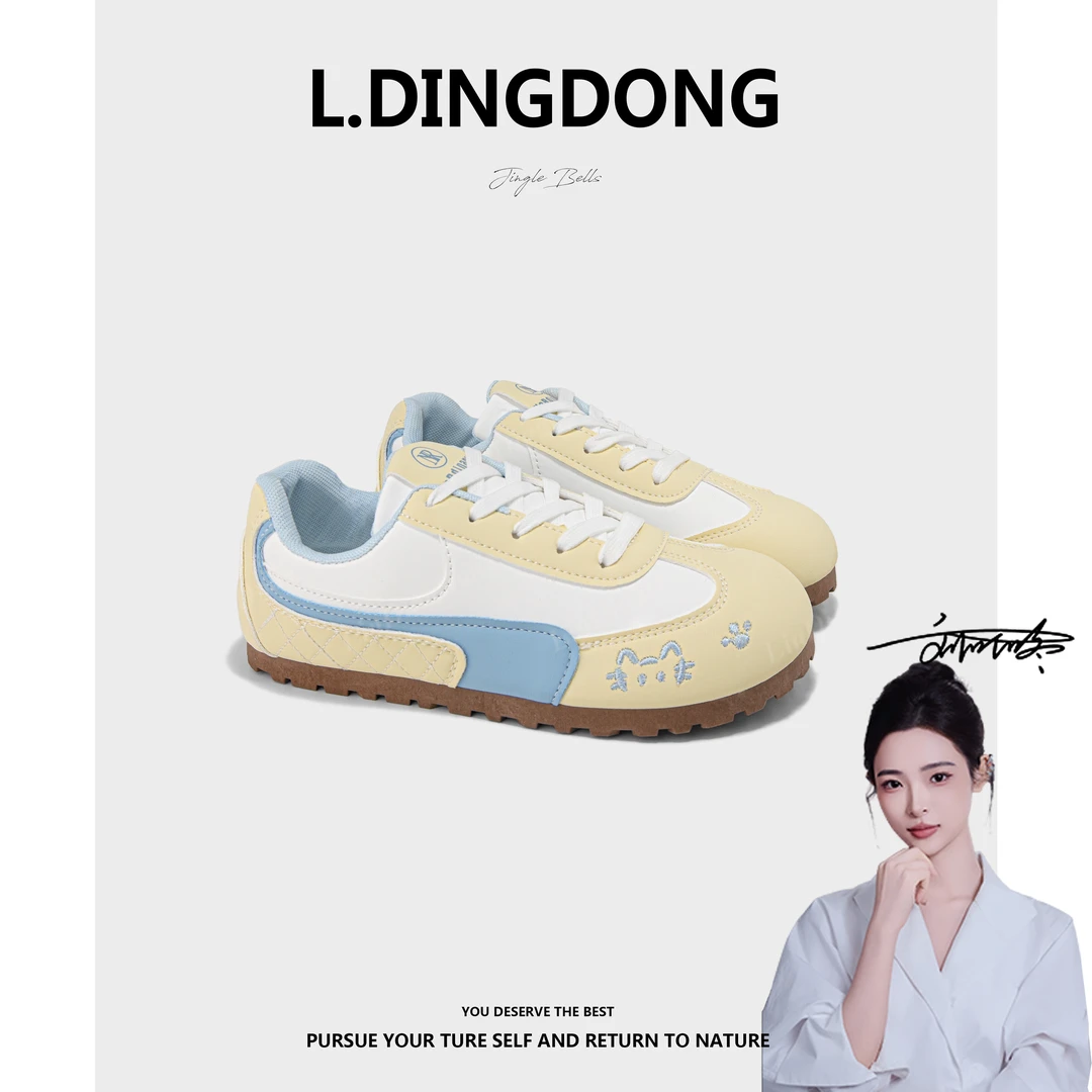 2025秋季新款德训鞋厚底板鞋女chic小众韩版百搭学生运动小白鞋女