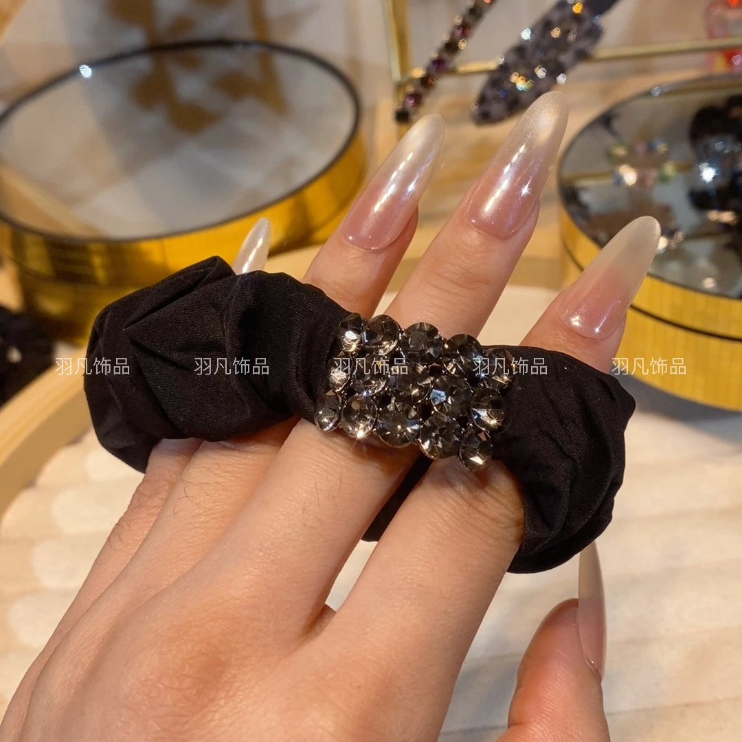 羽凡2673重工百搭头绳日韩民族风发圈镶钻简约ins甜美风气质发绳