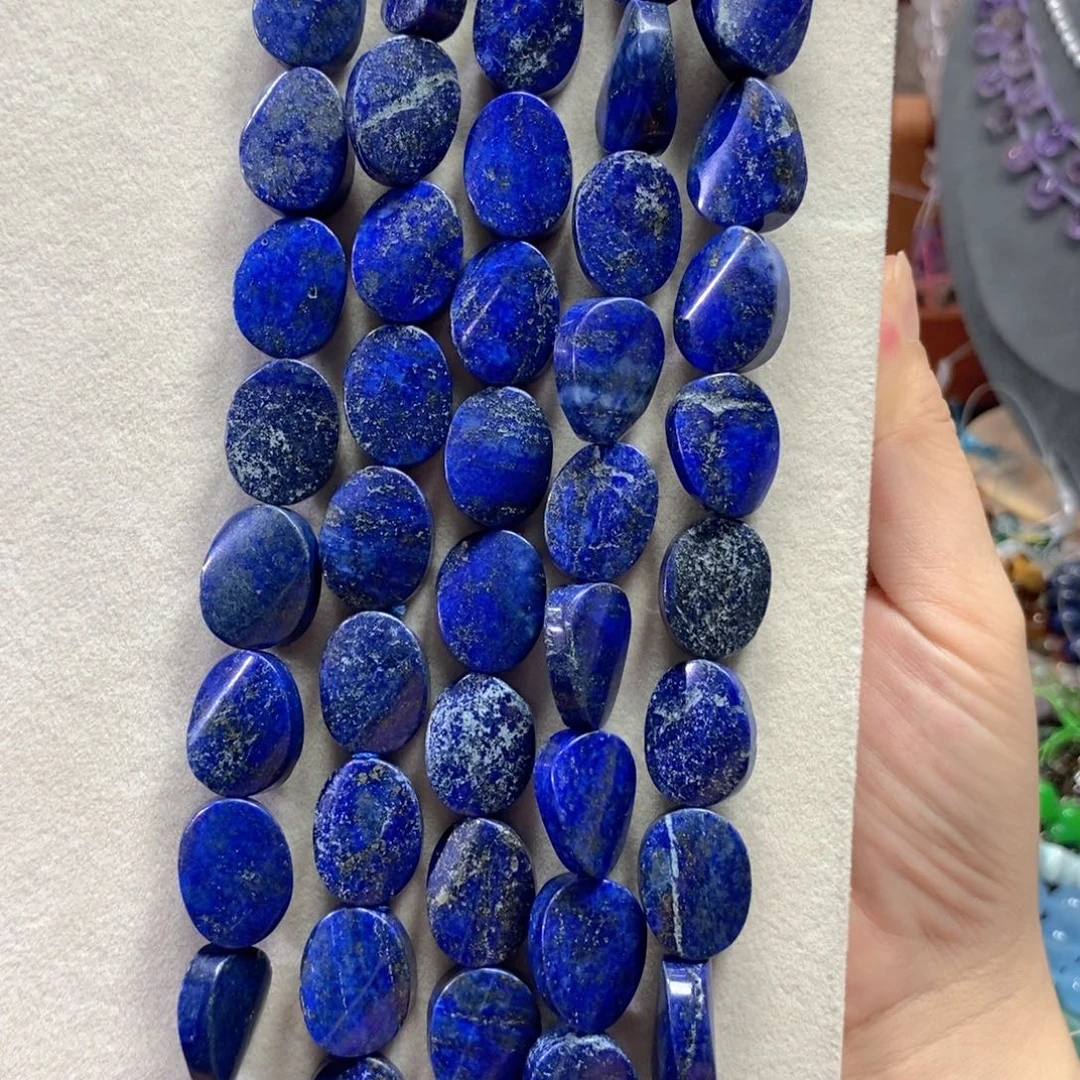 未镶嵌玛瑙/玉髓珠宝半成品青金扭珠一条卡15*20mm