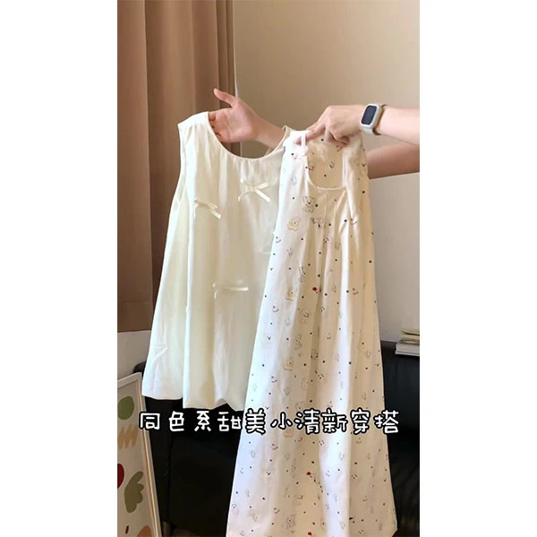 韩系无袖泡泡裙同色系可爱猫咪短袖T恤+夏季甜美小狗印花牛仔裤女