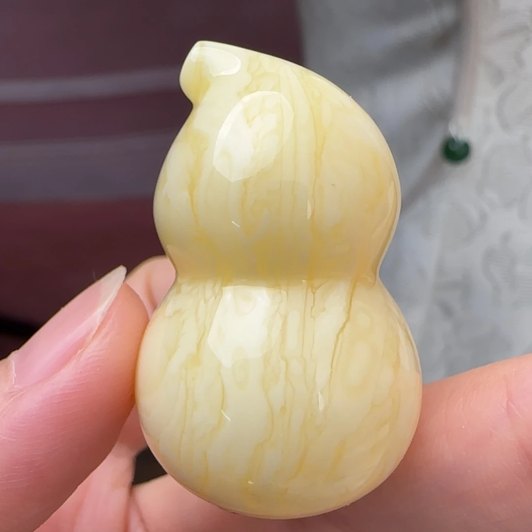 未镶嵌虫珀裸石虎皮纹葫芦