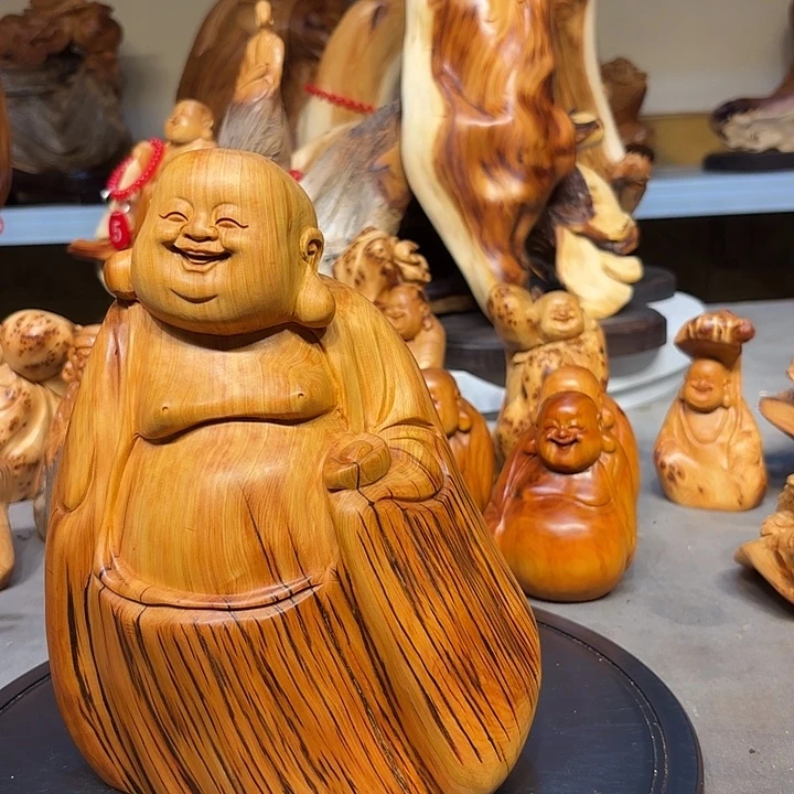 柏木太行崖柏弥勒佛