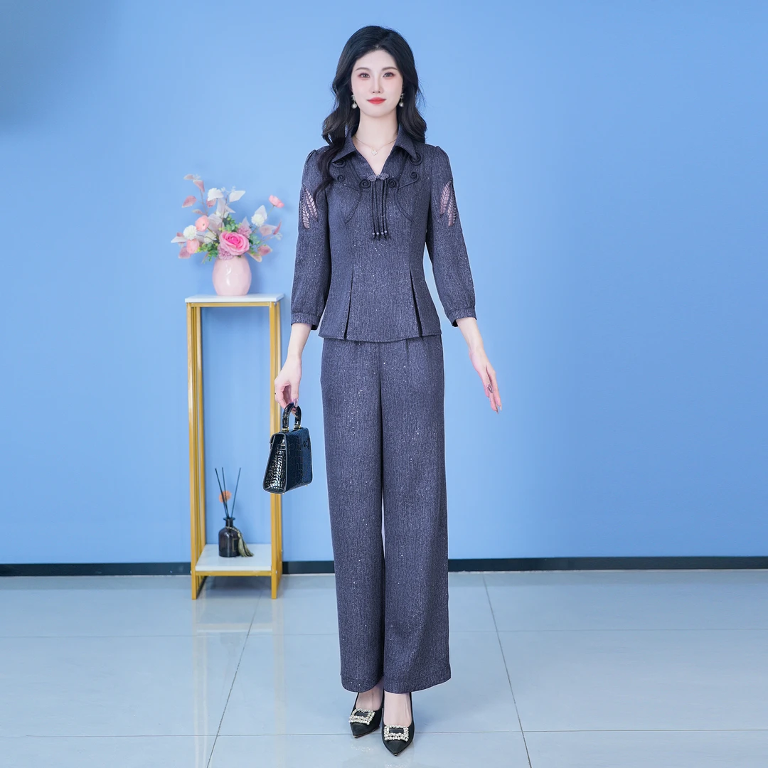 【SJYH321】2025年春季新款套装时尚优雅两件套减龄洋气套装气质