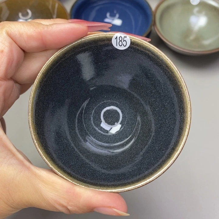 茶盏叫**哥建窑建盏磨底柴烧主人杯