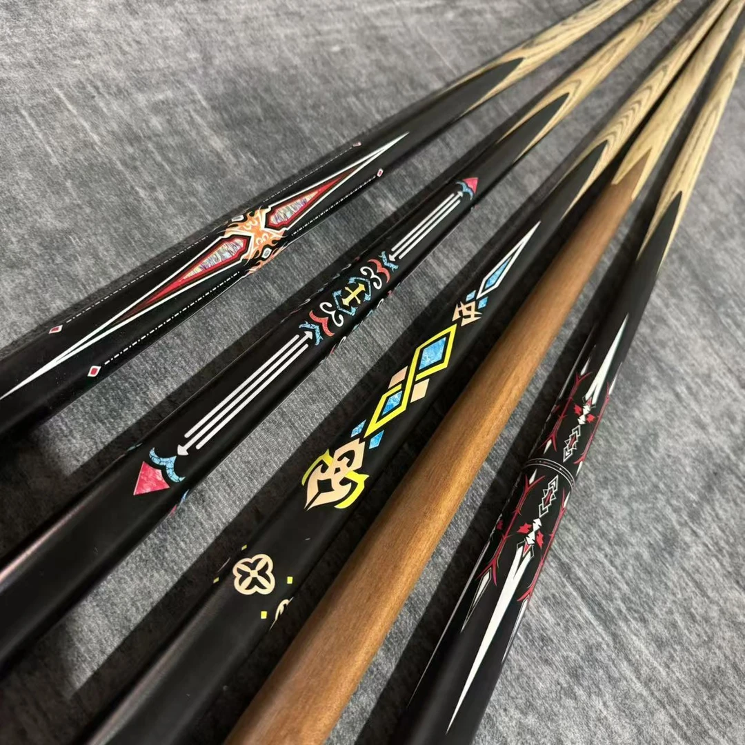 【主播福利】小头一体通杆中式黑八斯诺克手工免漆桌球杆