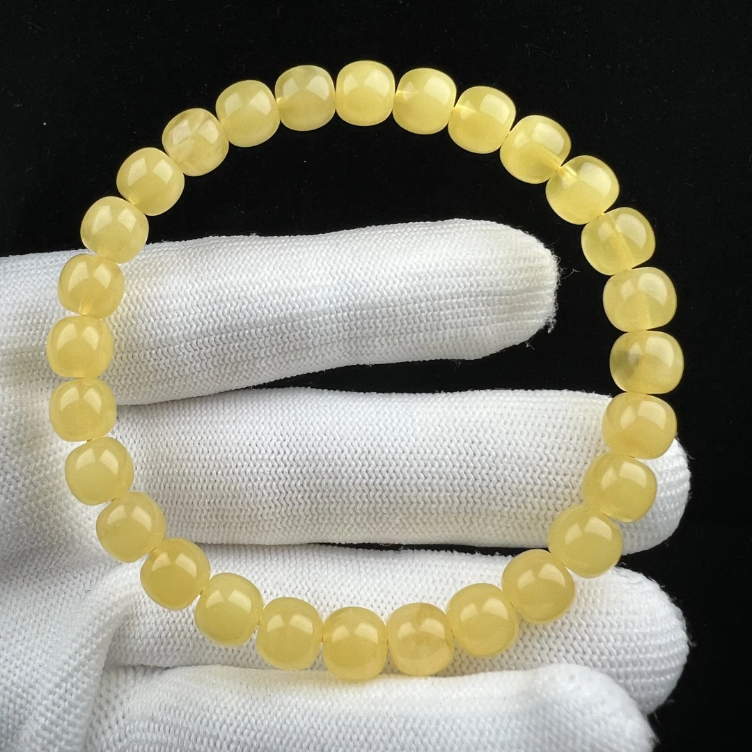 R8049天然原矿蜜蜡 金绞蜜单圈 7.5*6.8mm支持复检