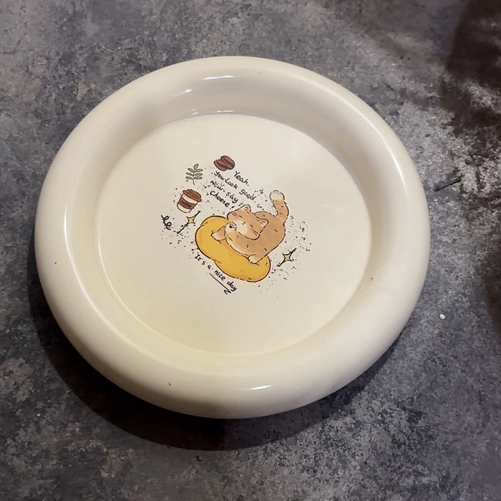 陶瓷盘子大号微瑕小猫