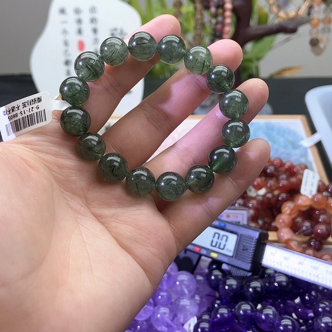 水晶手链未镶嵌绿发晶11+