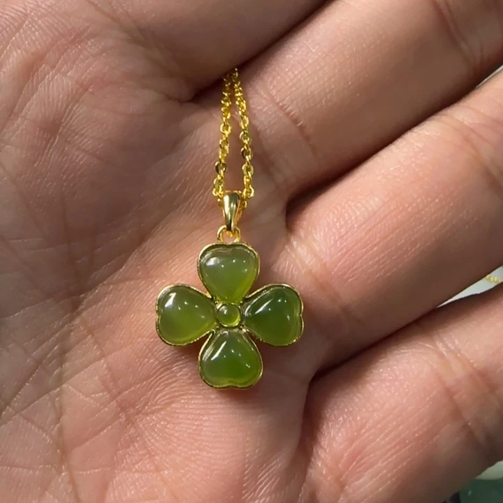 和田玉银S925镶嵌颈饰