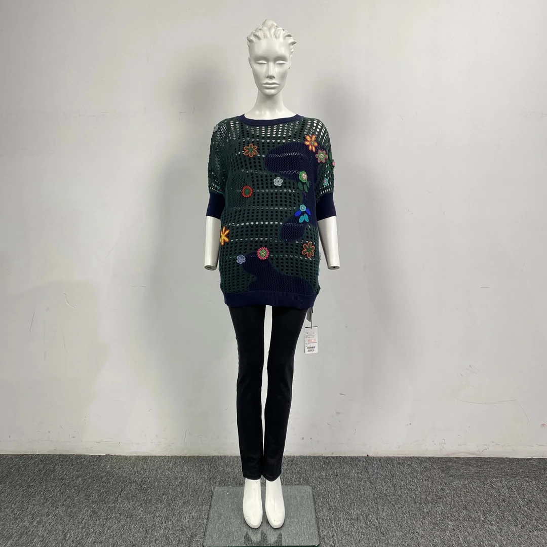 不支持退换/镂空提花中袖针织衫 701010