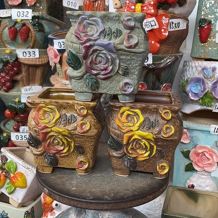 紫砂花盆粗陶材质多肉花盆