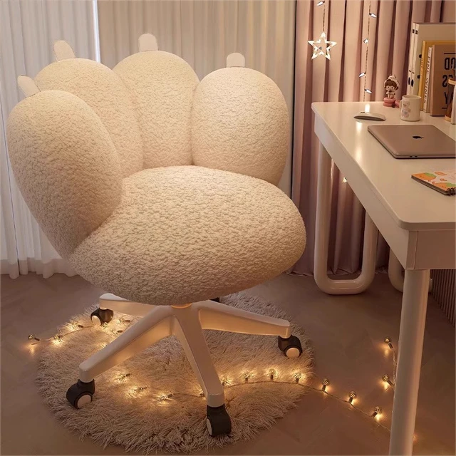 网红化妆椅奶油风猫爪凳女生卧室梳妆台凳子靠背家用轻奢美甲转椅