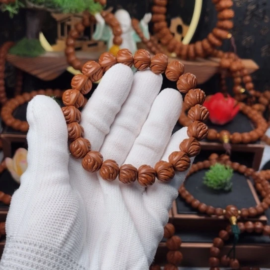 吊坠桃核烟***尔13双脊龙手串