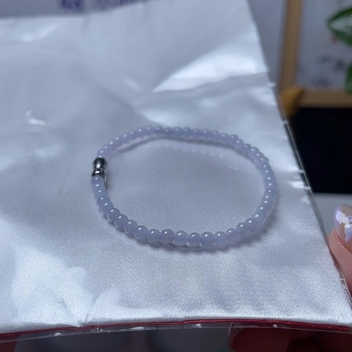 未镶嵌手链翡翠浅紫 小米珠