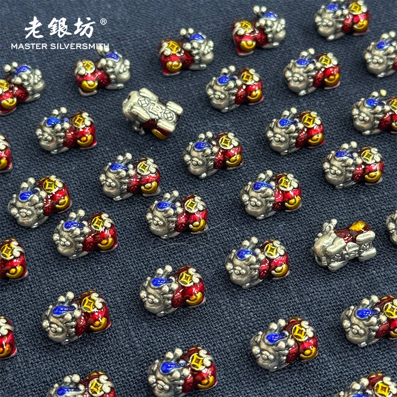老银坊 足银银制品 红迷你貔貅路路通 890158