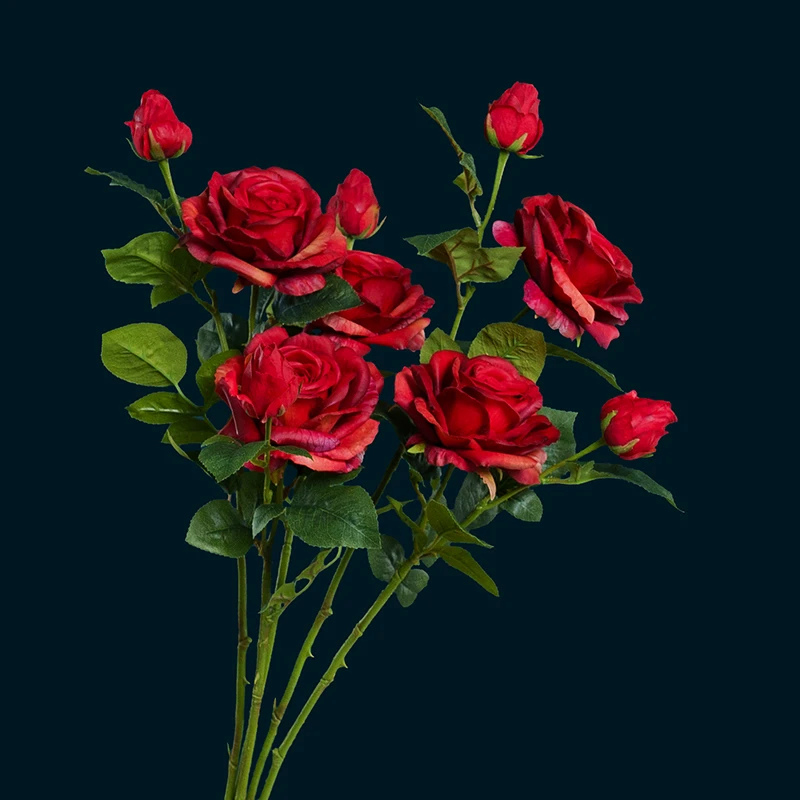 新 美筑里高档仿真玫瑰花假花仿真花摆设高级感逼真仿生花束绢花