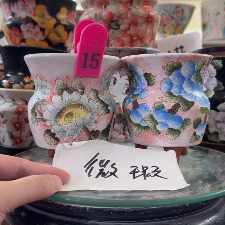 景德镇手绘花盆满38包邮偏远地区除外