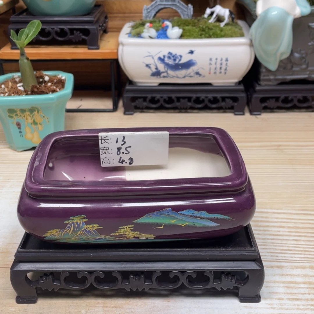 紫砂花盆陶瓷艺术花盆陶瓷