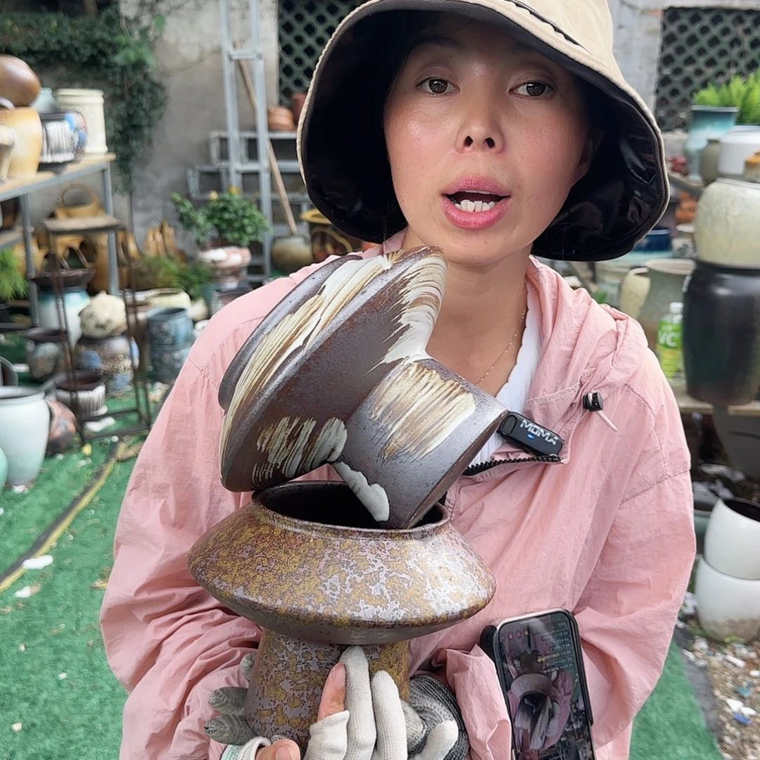 紫砂花盆王嫂花盆0628-803高15口13