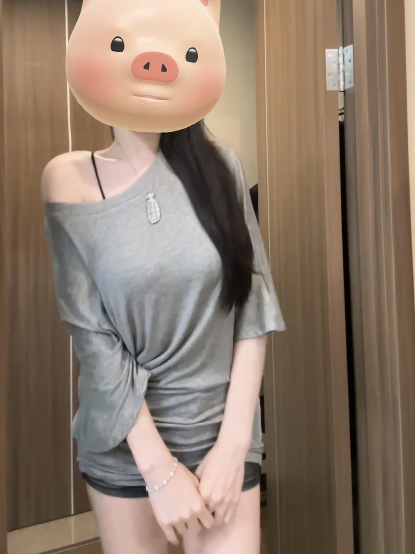 宽松斜领不规则透气防晒慵懒风女士T恤褶皱上衣纯色简约显瘦