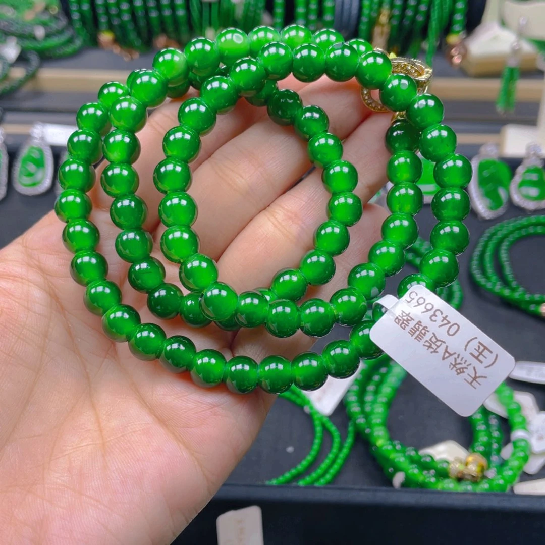 颈饰未镶嵌翡翠帝绿项链8 毕业款