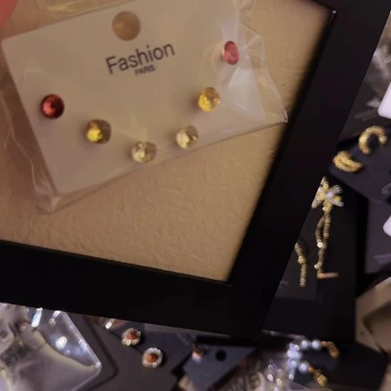 琉璃纯铜合金时尚耳饰合金耳饰