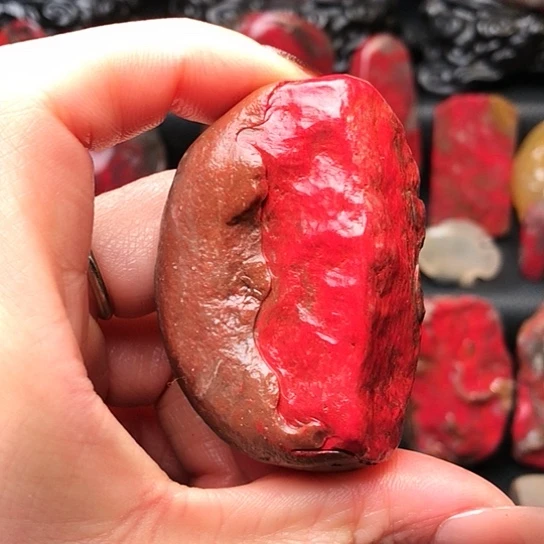 孤***手昌化石昌化鸡血石原石