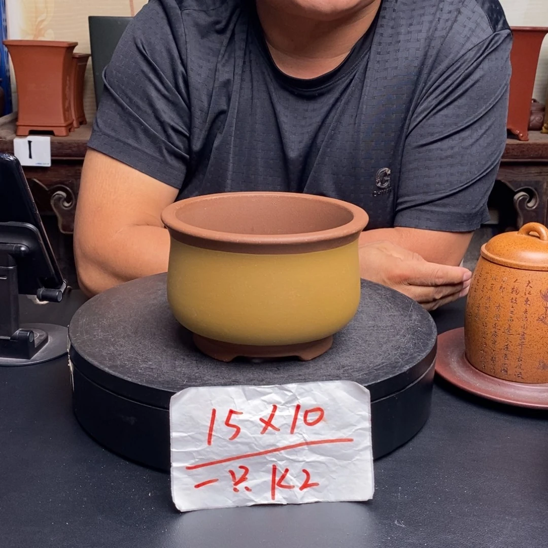 紫砂花盆货号一只KK2