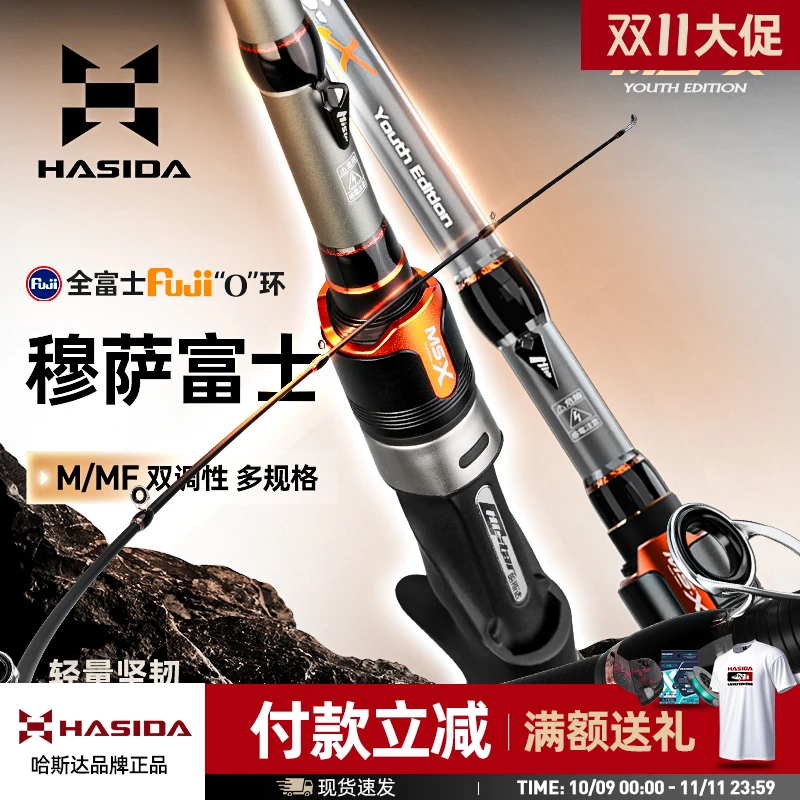 哈斯达穆萨富士版路亚竿远投富士环马口微物雷强直柄枪柄路亚鱼竿
