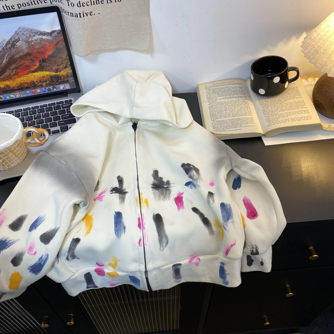 2437春款时尚潮流洋气流行男女童墨染外套